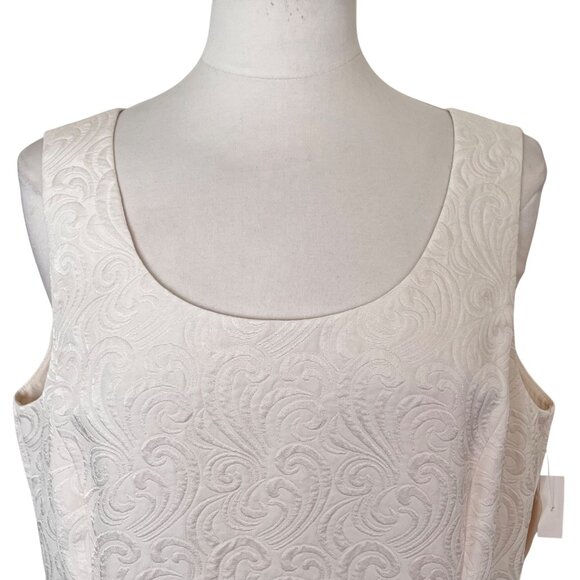 Tahari Arthur S. Levine Ivory Brocade Coat Dress Set Elegant Formal Wear 16 NWT - Picture 3 of 13